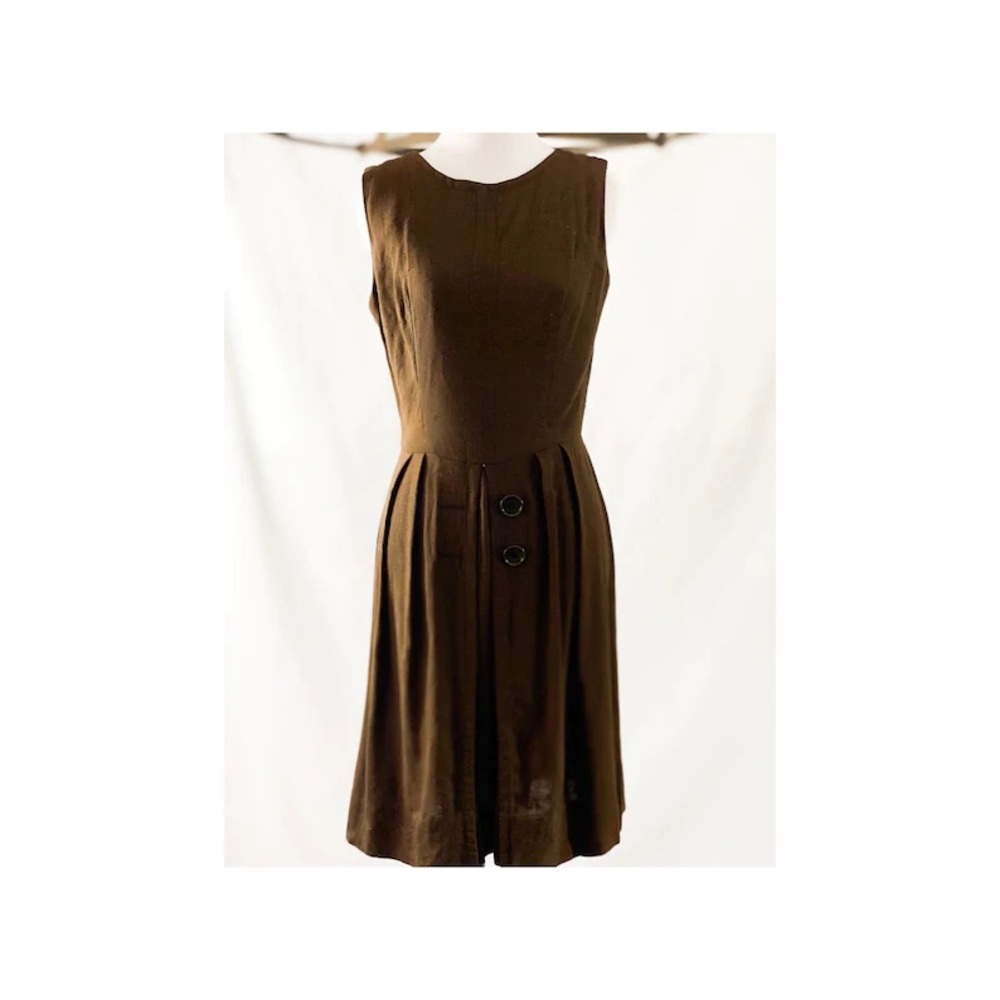 1950’s Brown Button Dress by N/A
